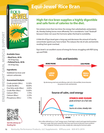 Equi-Jewel  Supplément spécialisé calorifique pour cheval  Cubé 18 kg