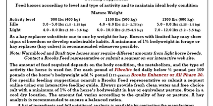 Brooks, Fibrelite, Aliment complet de remplacement de foin, Cubée 25 kg