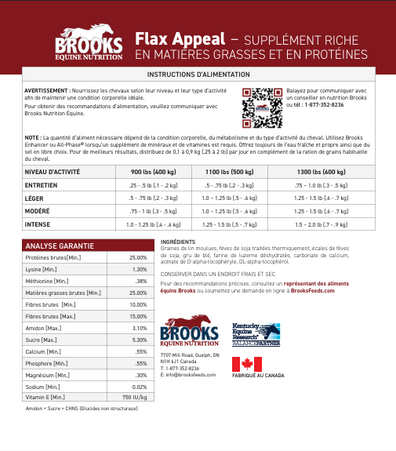 Flax Appeal Supplément fibreux Graines de lin, omega-3, protéine et vitamine E, Poudre 20 kg