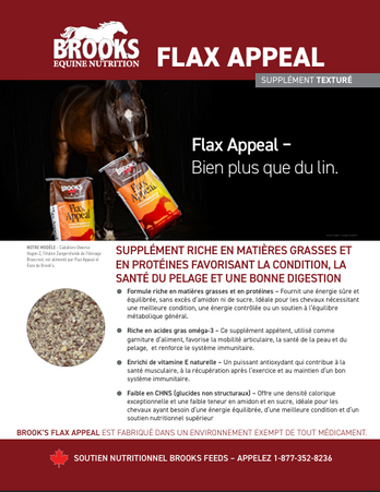 Brooks Flax Appeal Supplément fibreux Graines de lin, omega-3, protéine et vitamine E, Poudre 20 kg