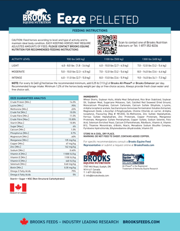 Brooks, Eeze,  Moulée complète pour cheval Cubée, 25 kg