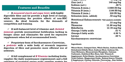 Brooks, Phase V,  Moulée complète pour cheval Texturée, 25 kg