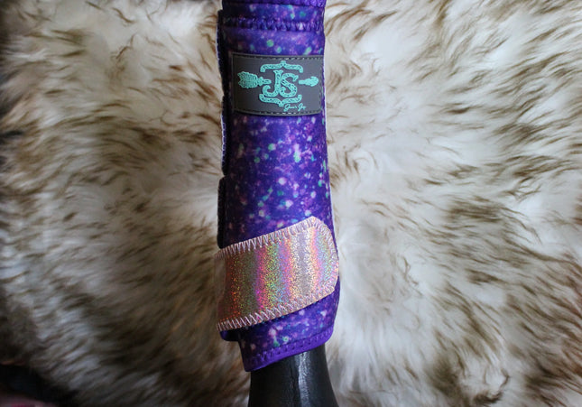 Guêtres glitter mauve Front Médium