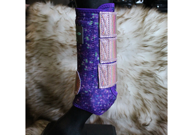 Guêtres glitter mauve Front Médium